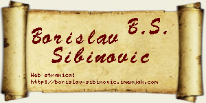 Borislav Sibinović vizit kartica